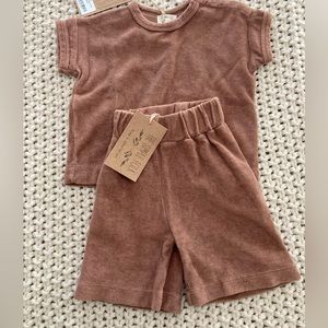 The Simple Folk Terry Boxer Tee and Wide Leg Trousers